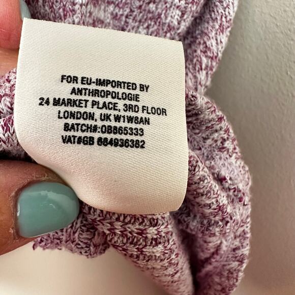 Maeve Anthropologie Harlan Knit Ribbed Tank Racerback Marled Purple Large - Picture 10 of 11